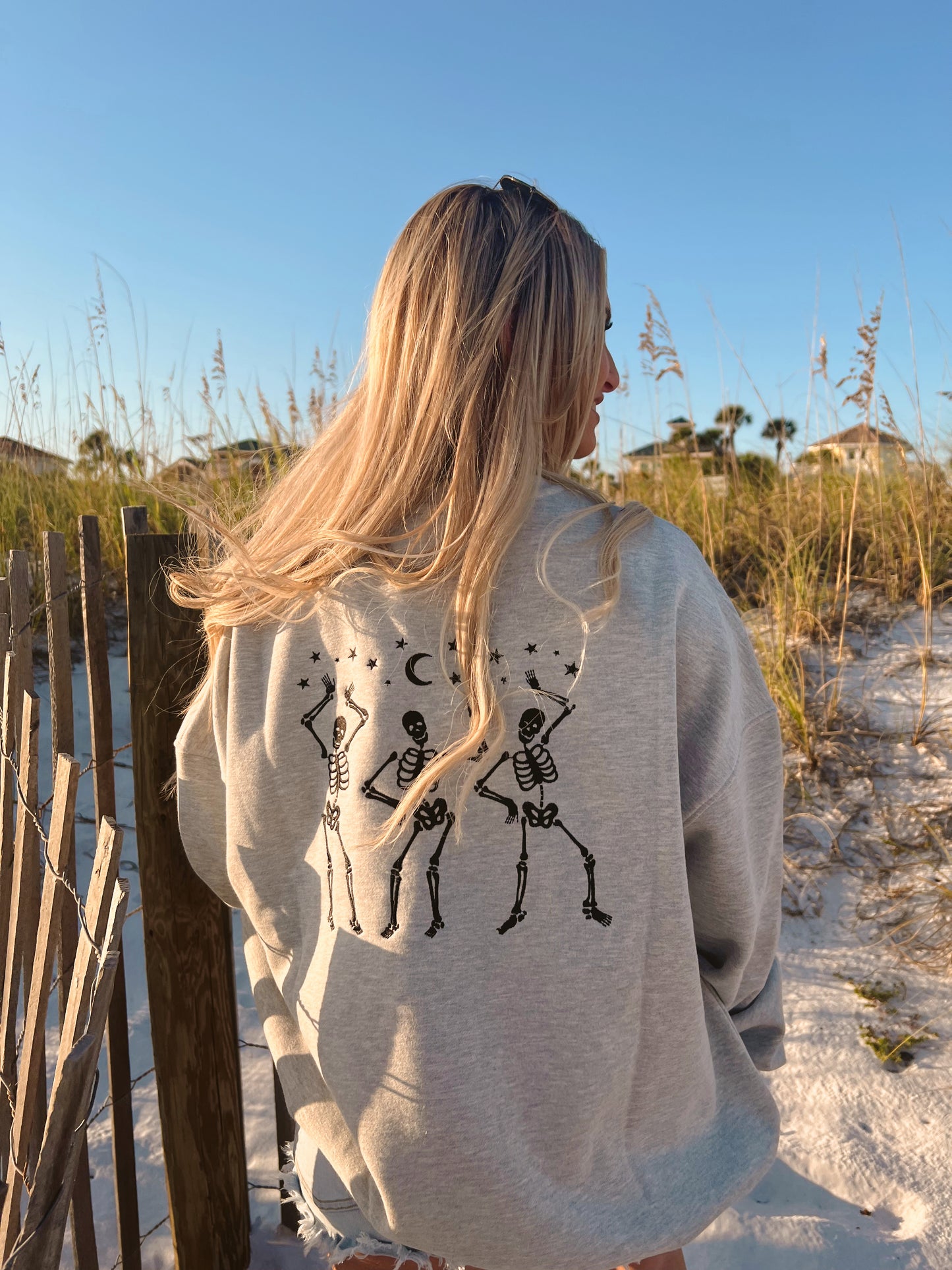 Grey Halloween Skeleton Sweatshirt