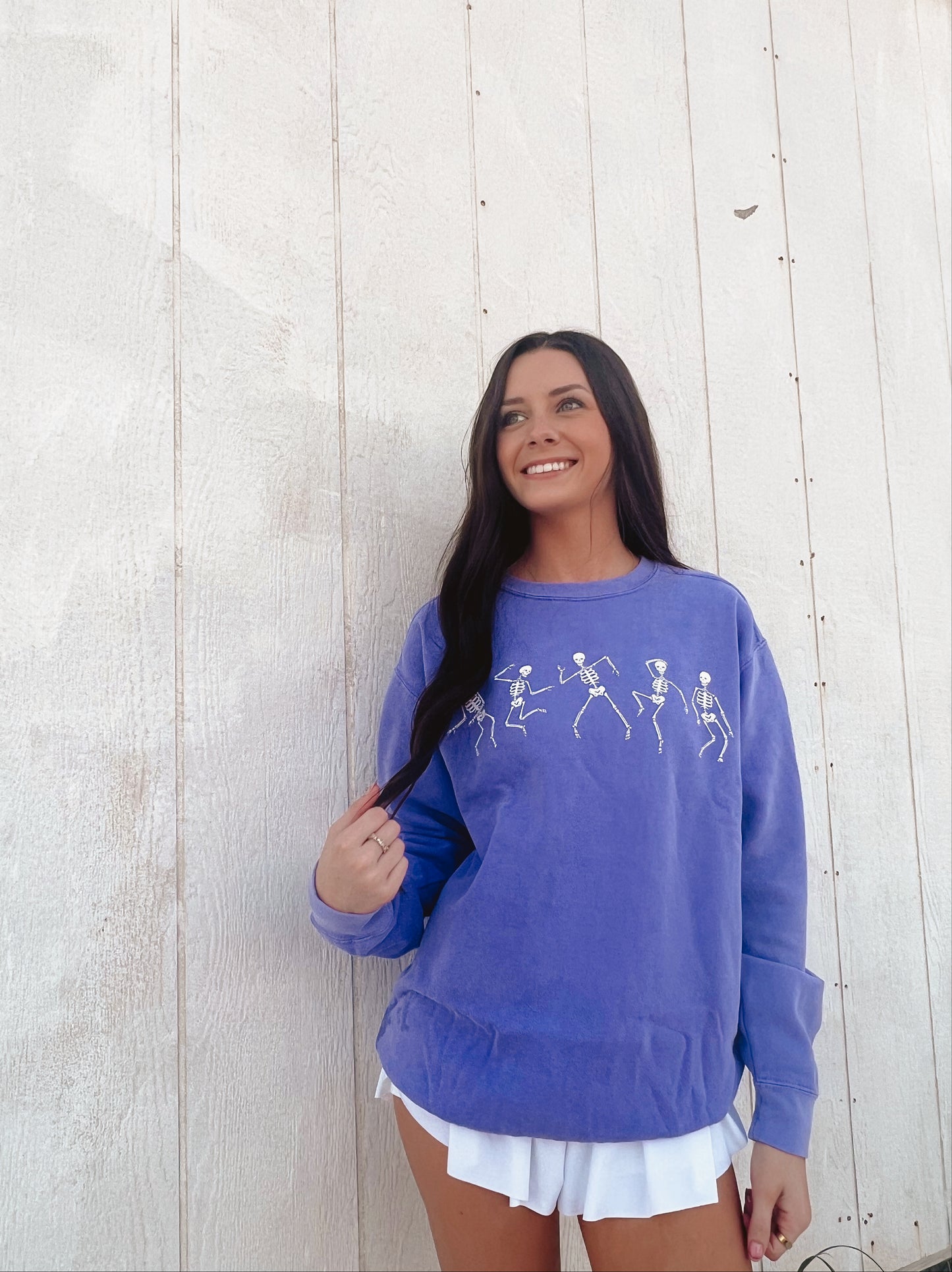 Lavender Halloween Skeleton Sweatshirt